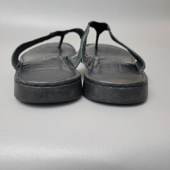 Born Concepts B.O.C Flip Flops Sandals Black Slip On Sz 8 Leather Summer Casual - Picture 11 of 12